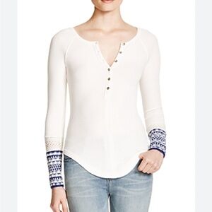 WE THE FREE thermal top with contrast sweater cuffs